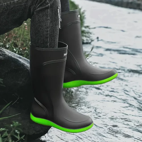 Bottes de pluie femme imperméables en caoutchouc avec semelle antidérapante