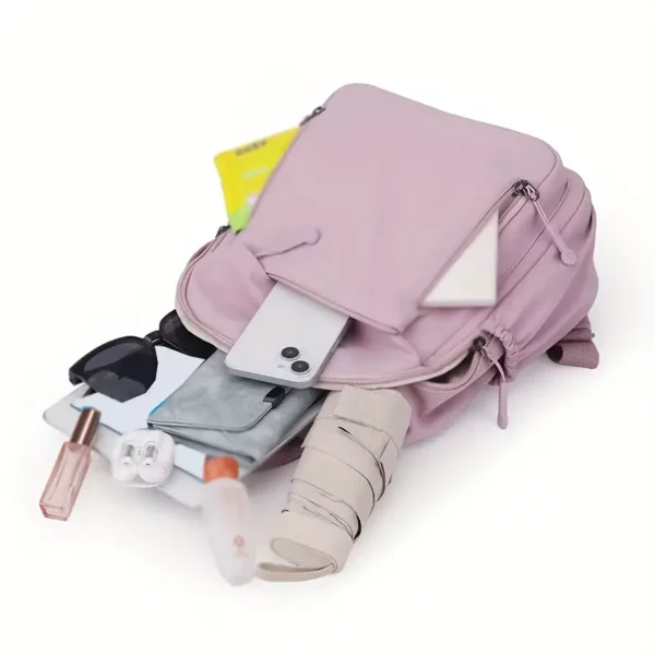 Sac à dos femme en nylon léger – multifonction urbain avec poches zippées