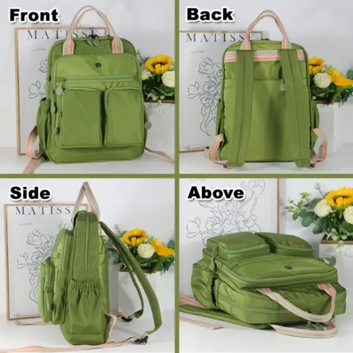 Sac à dos femme nylon léger – multi-poches, idéal ville, voyage, travail