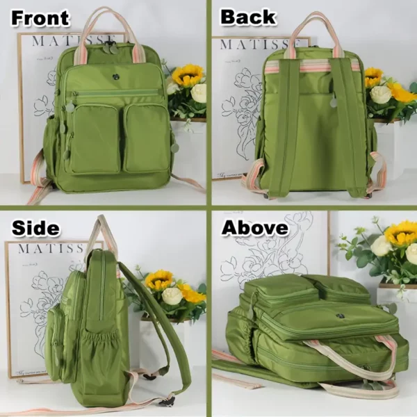 Sac à dos femme nylon léger – multi-poches, idéal ville, voyage, travail