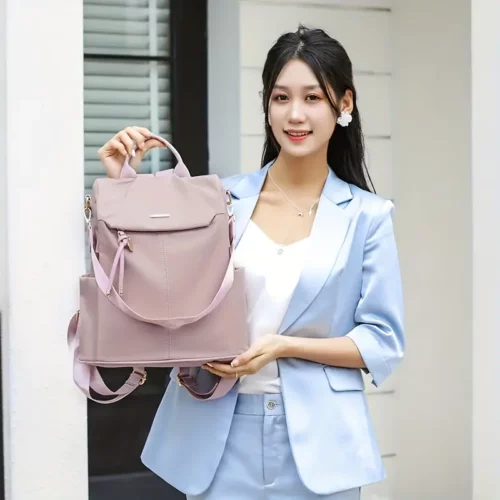 Sac à dos femme léger en tissu Oxford – idéal pour ville et voyages printemps