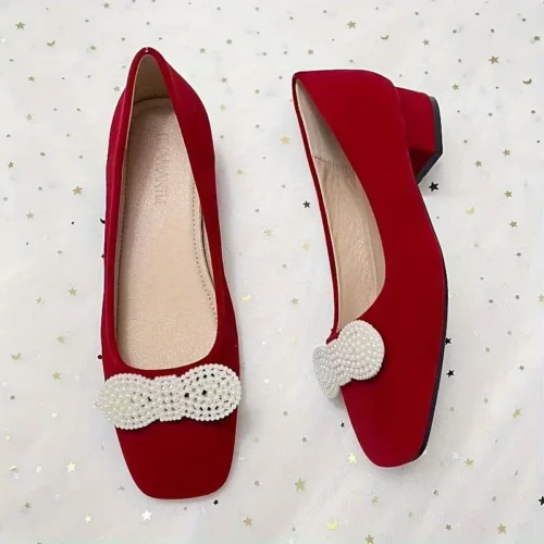Chaussures mariage femme à talon bas – confort et élégance style chinois