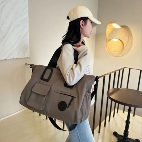 Sac week-end femme multi-compartiments – bandoulière amovible et poche PC