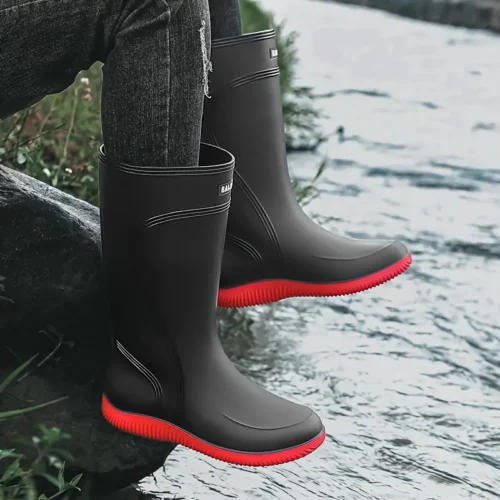 Bottes de pluie femme imperméables en caoutchouc avec semelle antidérapante