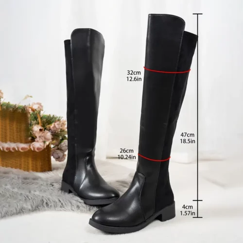Bottes cavalières femme en cuir – style équitation au-dessus du genou