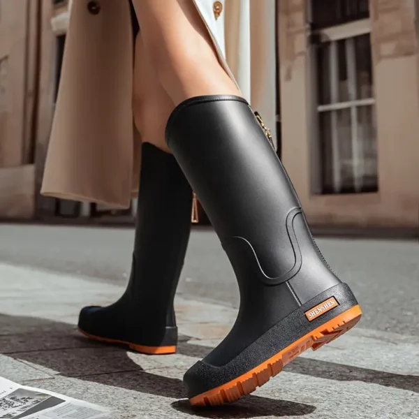 Bottes de pluie femme en caoutchouc chic – style haut anti-dérapant durable