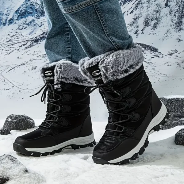 Bottes d'hiver femme imperméables et chaudes doublure fourrure semelle antidérapante