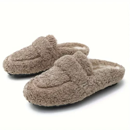 Chaussons femme en fourrure douce – doublure polaire chaude pour l’hiver