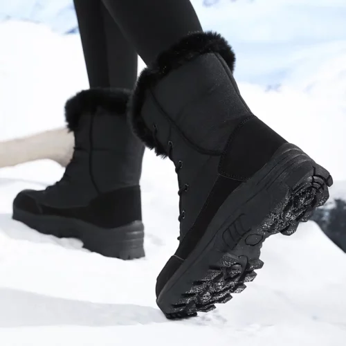 Bottes de neige femme imperméables – doublure chaude et semelle antidérapante