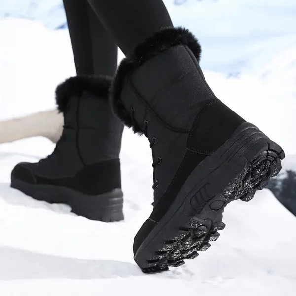 Bottes de neige femme imperméables – doublure chaude et semelle antidérapante