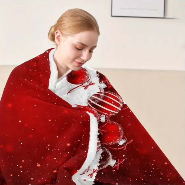 Plaid de Noël doux et confortable – couverture polaire à motif festif chaleureux