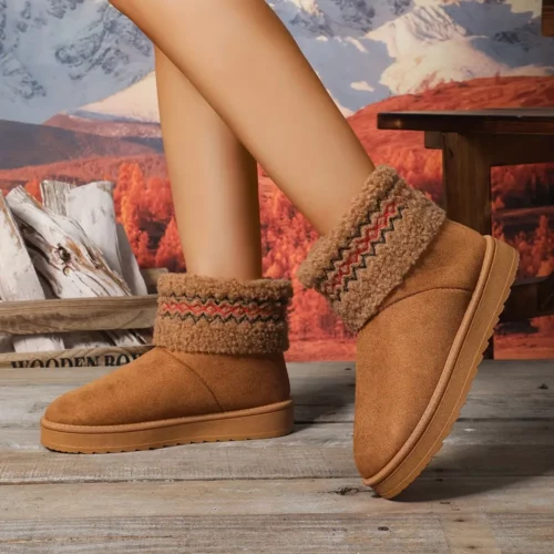 Bottes d’hiver femme fourrées antidérapantes – chaleur et confort neige glace