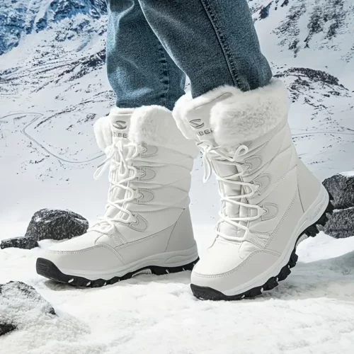 Bottes d'hiver femme imperméables et chaudes doublure fourrure semelle antidérapante