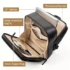Sac à dos femme en cuir véritable noir – Élégant et compatible ordinateur portable