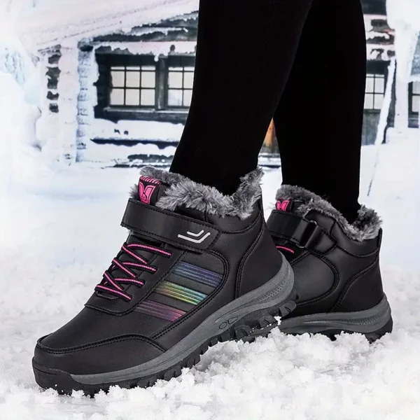 Bottes de neige femme fourrées imperméables – chaussures d’hiver chaudes antidérapantes