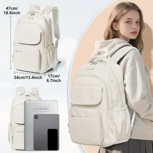 Sac à dos léger femme en nylon imperméable – style urbain et décontracté
