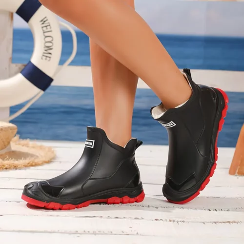 Bottes de pluie femme élégantes en caoutchouc – style chic et imperméable