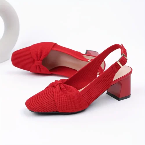 Sandales à talon compensé femme avec nœud – chaussure mariage confortable