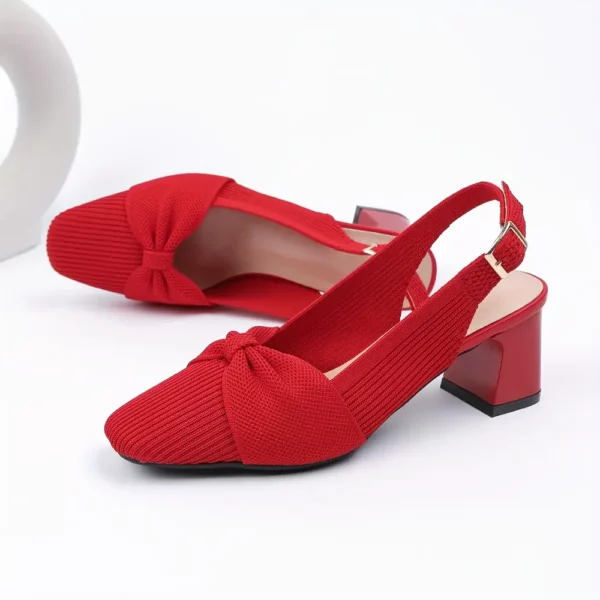 Sandales à talon compensé femme avec nœud – chaussure mariage confortable