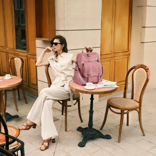 Sac à dos femme 3-en-1 en cuir végan avec poche antivol – usage quotidien