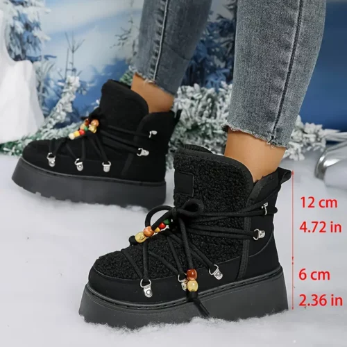 Bottes d’hiver femme fourrées – chaudes, antidérapantes et faciles à enfiler