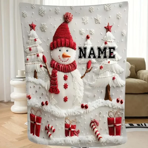 Plaid de Noël en flanelle polaire douce – couverture chaude lavable canapé lit