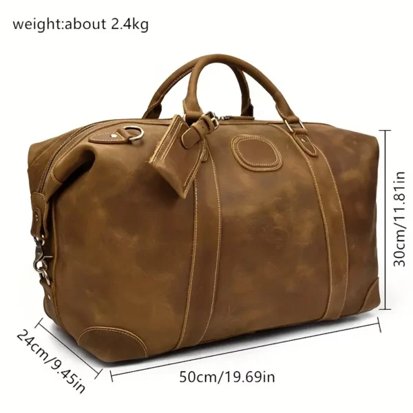 Sac weekend femme en cuir véritable style vintage – sac de voyage élégant