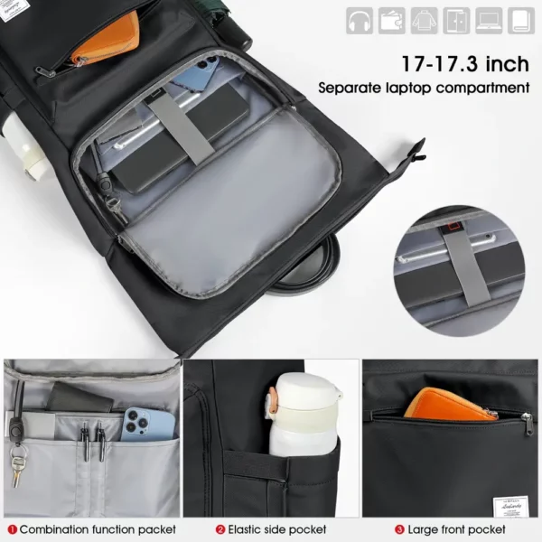 Sac à dos ordinateur léger femme – design élégant imperméable et compartimenté