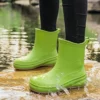 Bottes de pluie femme en caoutchouc avec semelle EVA – style chic à enfiler