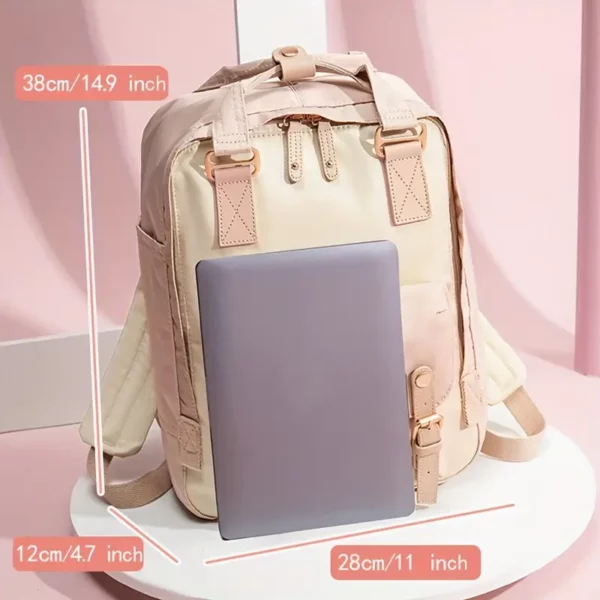 Sac à dos léger multicolore style macaron – sacoche urbaine femme unisexe