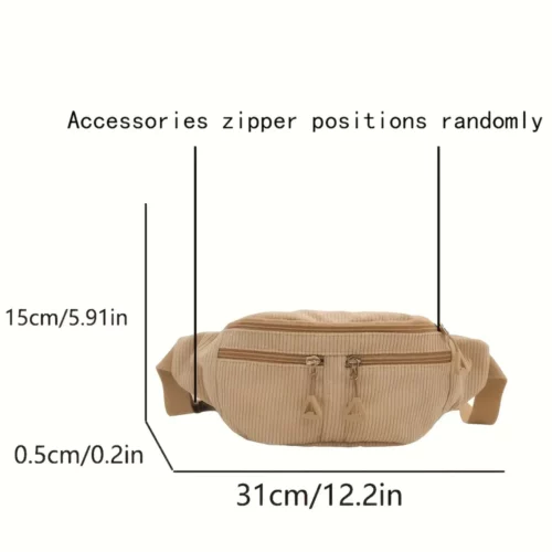 Sac banane femme en velours côtelé – chic et pratique pour le quotidien