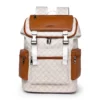 Sac à dos vintage femme en cuir rayé – Élégant et idéal pour ordinateur portable