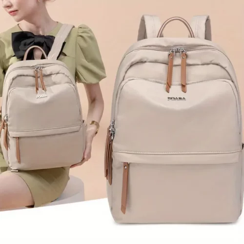 Sac à dos femme léger en tissu Oxford – design élégant avec compartiments multiples