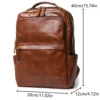 Sac à dos femme cuir véritable style vintage – compartiment ordinateur intégré