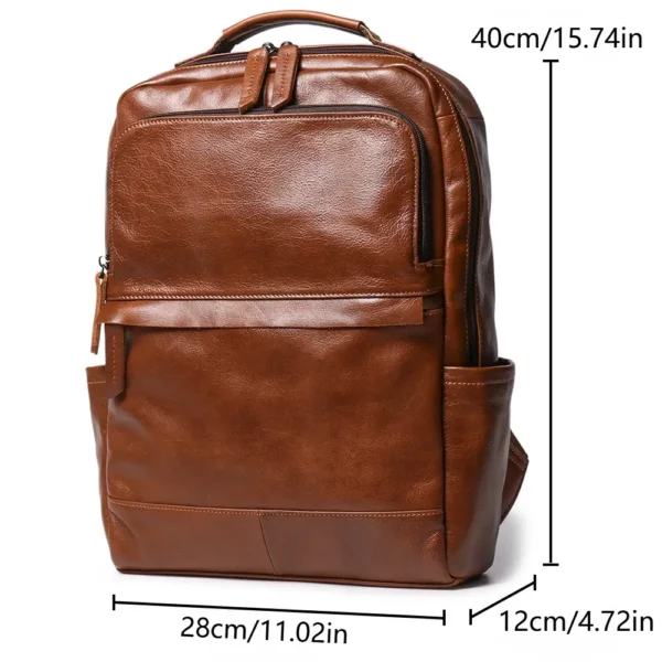 Sac à dos femme cuir véritable style vintage – compartiment ordinateur intégré