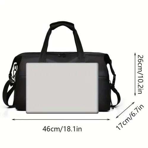 Sac week-end femme en nylon imperméable noir – bandoulière amovible renforcée