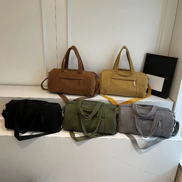 Sac week-end femme en velours côtelé – élégant et pratique pour vos voyages