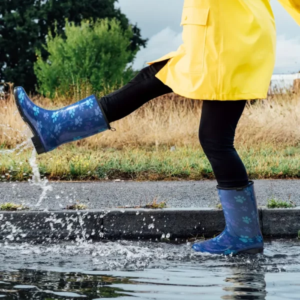 Bottes de pluie femme mi-mollet en caoutchouc avec imprimé mignon élégant