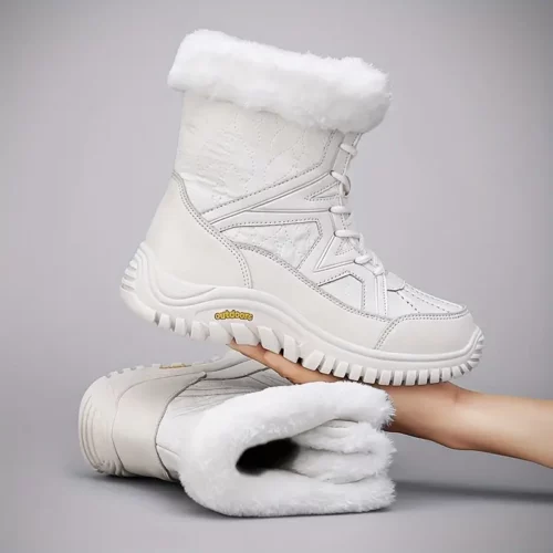 Bottes d’hiver femme fourrées antidérapantes – confort thermique et style