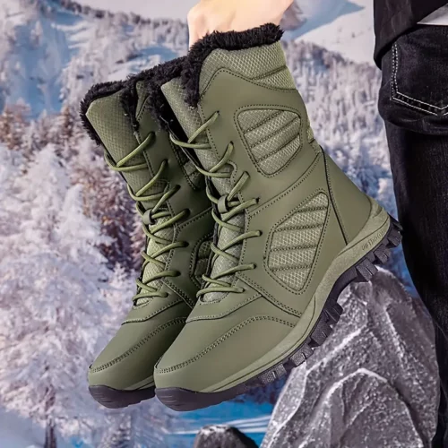 Bottes de neige femmes doublées polaire antidérapantes pour hiver et randonnée