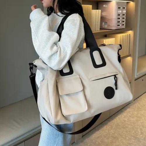 Sac week-end femme multi-compartiments – bandoulière amovible et poche PC
