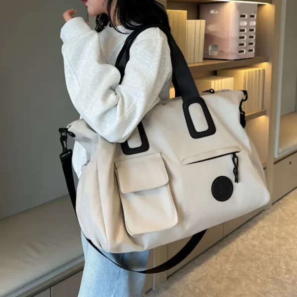 Sac week-end femme multi-compartiments – bandoulière amovible et poche PC