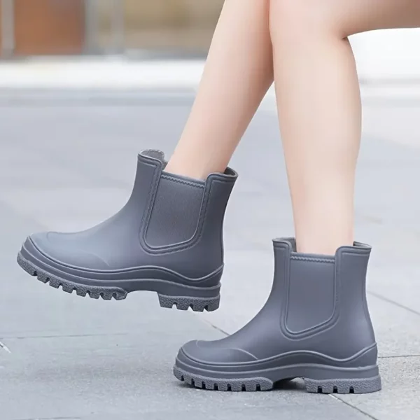 Bottines de pluie femme en caoutchouc imperméables – semelle antidérapante