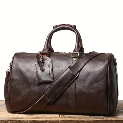 Sac week-end femme en cuir véritable – style décontracté et élégant