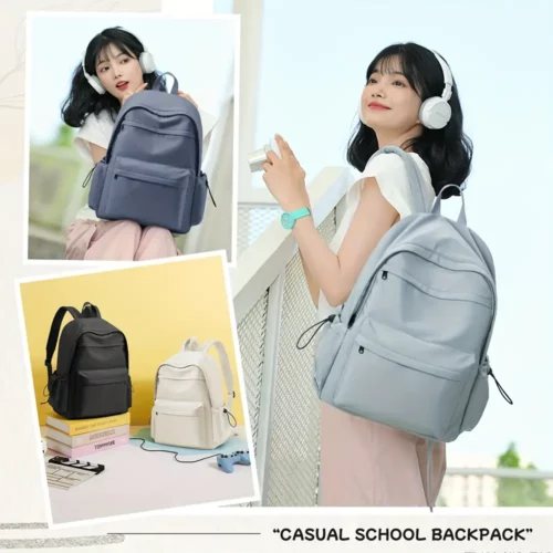 Sac à dos femme nylon ultra léger – compartiments multiples ville et quotidien