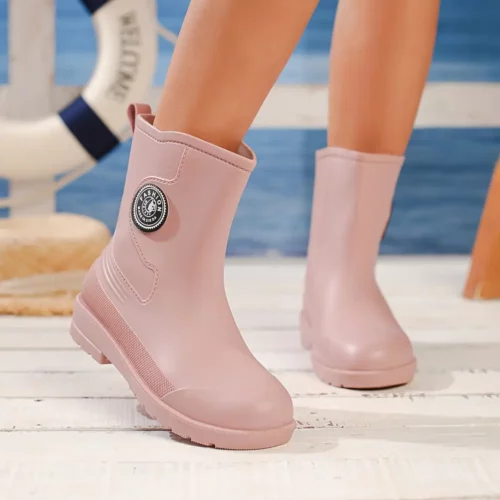 Bottes de pluie femme en caoutchouc mi-mollet – style chic et imperméable