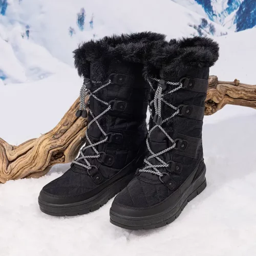 Bottes de neige femme fourrées imperméables – style hivernal chaud et confort