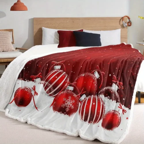 Plaid de Noël doux et confortable – couverture polaire à motif festif chaleureux