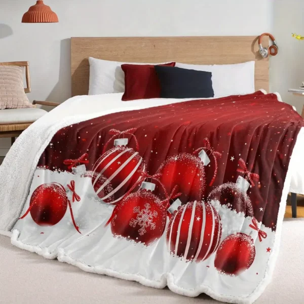 Plaid de Noël doux et confortable – couverture polaire à motif festif chaleureux