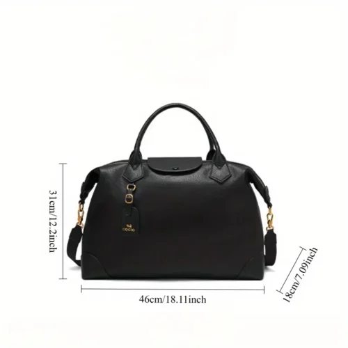 Sac de voyage femme élégant – bandoulière amovible et boucles dorées